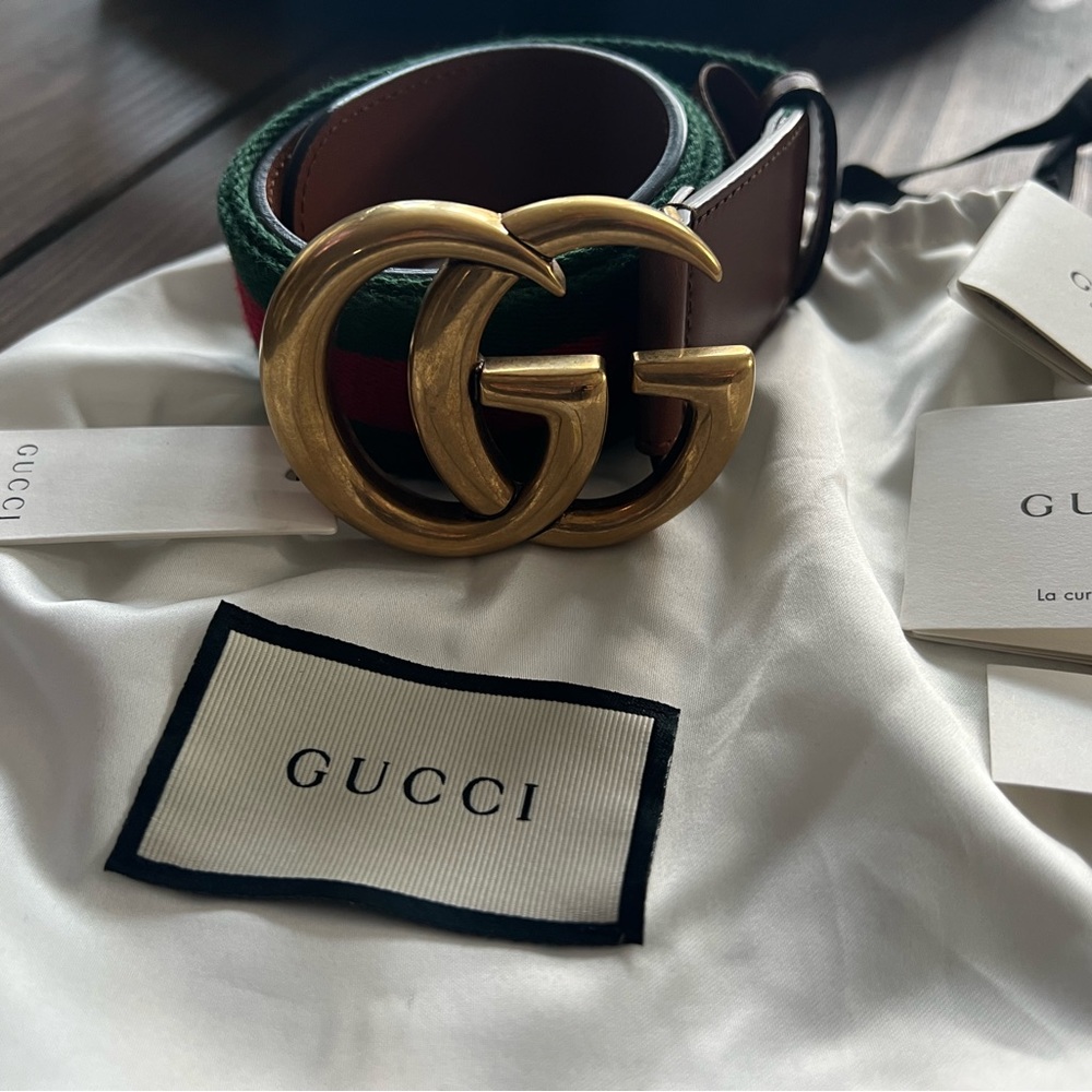 Gucci Web Belt with double G buckle